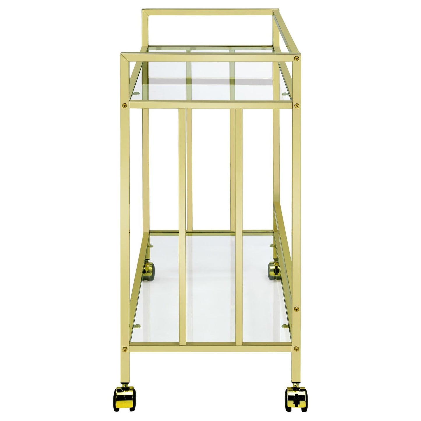 Cara Brass Rectangular Glass Bar Cart - 181381 - Luna Furniture - Dallas Store