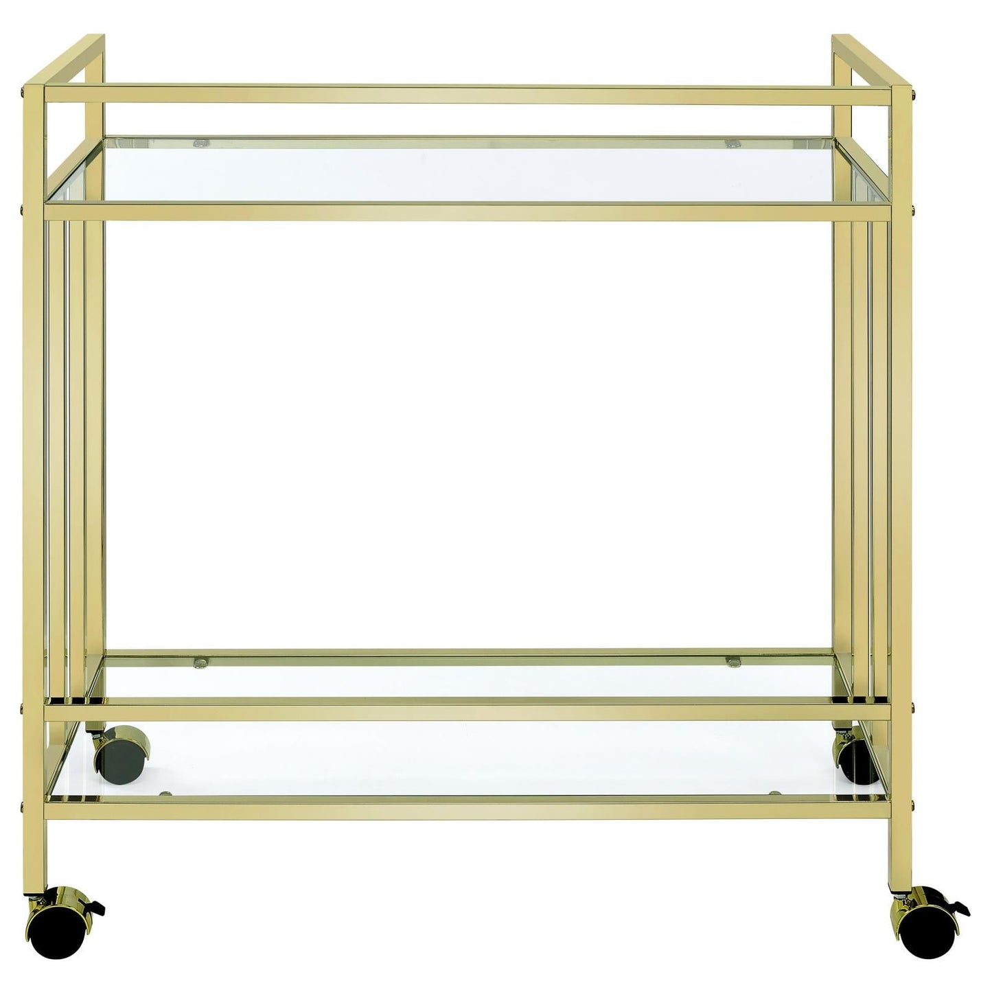 Cara Brass Rectangular Glass Bar Cart - 181381 - Luna Furniture - Dallas Store
