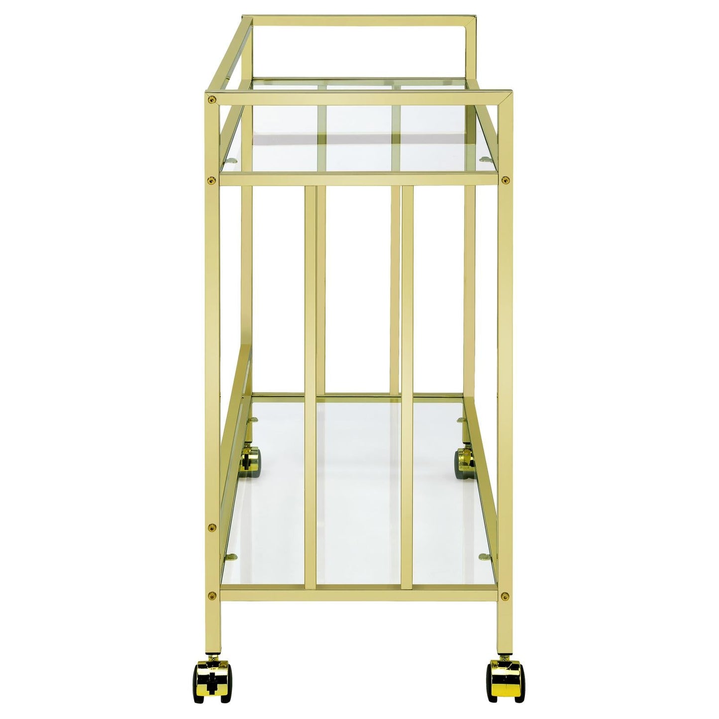 Cara Brass Rectangular Glass Bar Cart - 181381 - Luna Furniture - Dallas Store