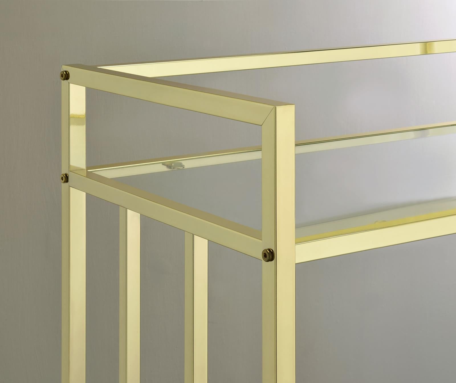 Cara Brass Rectangular Glass Bar Cart - 181381 - Luna Furniture - Dallas Store