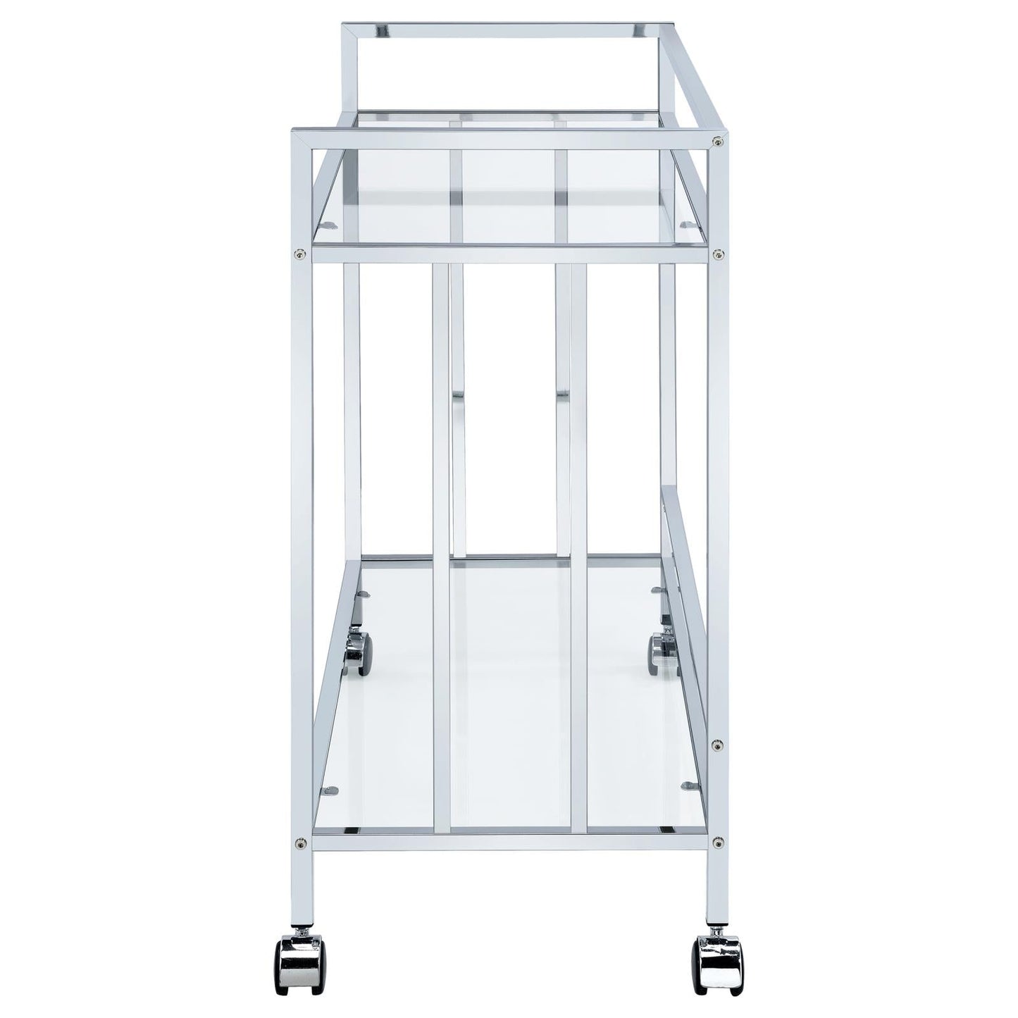 Cara Chrome Rectangular Glass Bar Cart - 181382 - Luna Furniture - Dallas Store