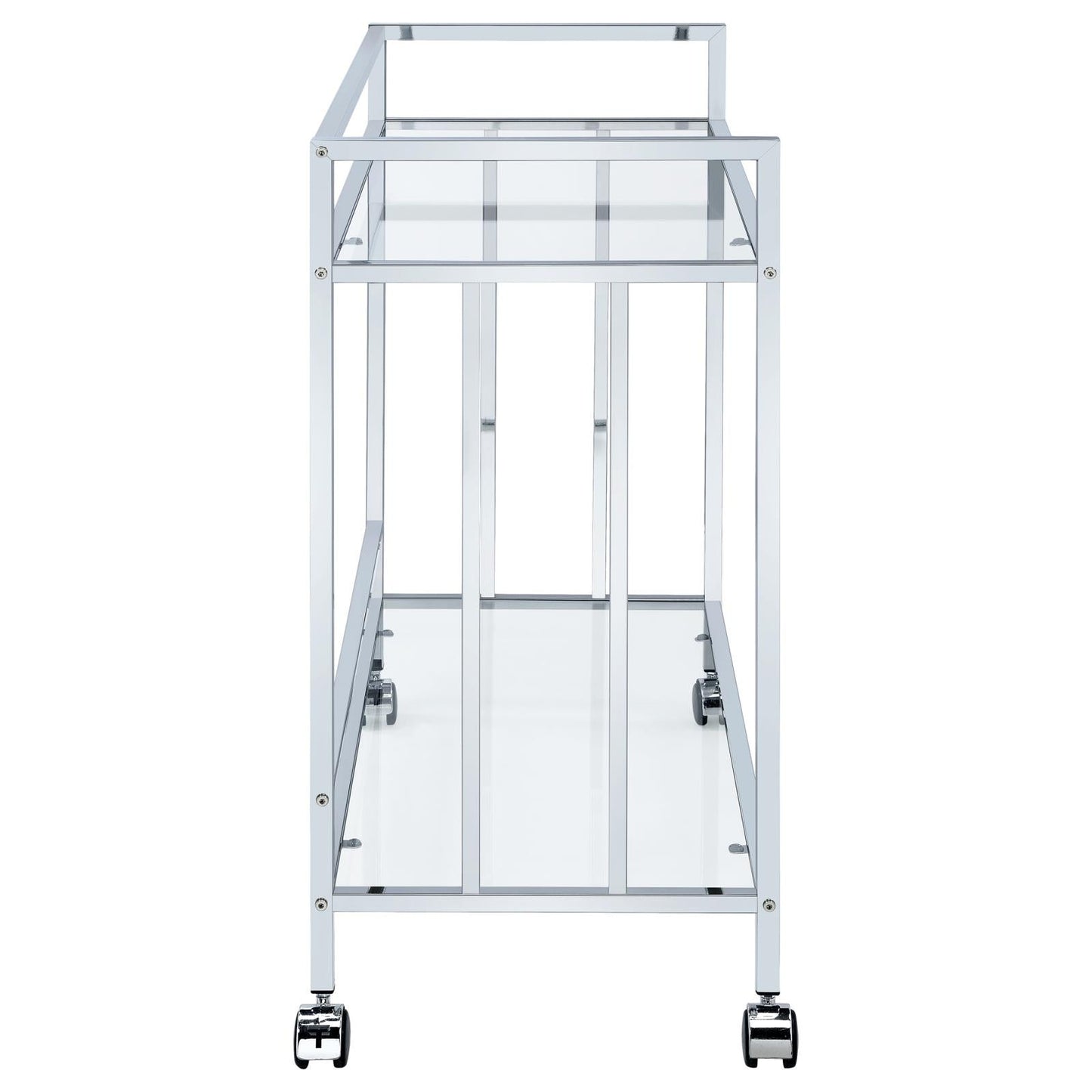 Cara Chrome Rectangular Glass Bar Cart - 181382 - Luna Furniture - Dallas Store