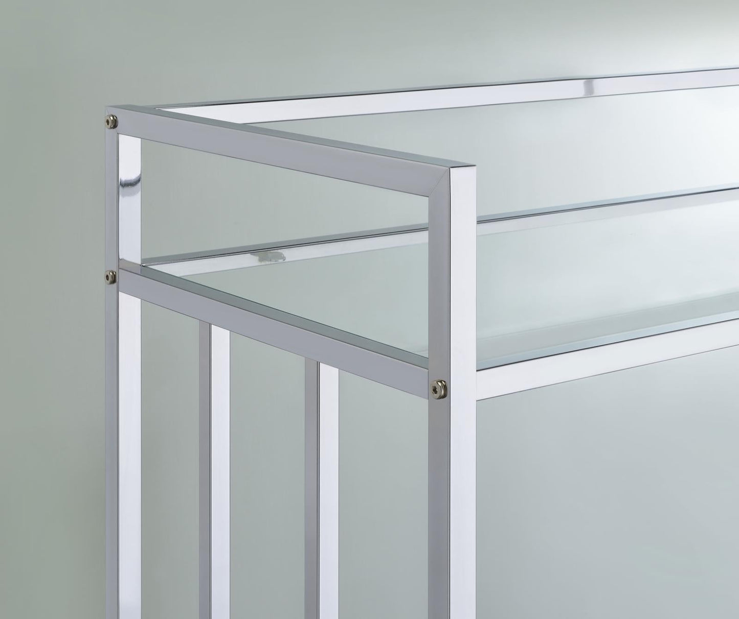 Cara Chrome Rectangular Glass Bar Cart - 181382 - Luna Furniture - Dallas Store