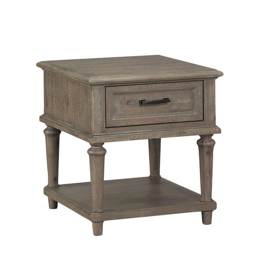 Cardano Driftwood Light Brown Wood End Table - 1689BR-04 - Luna Furniture - Dallas Store