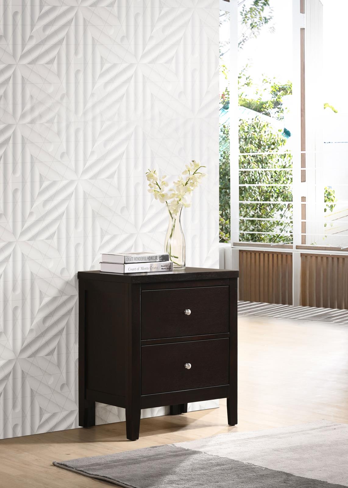 Carlton 2-Drawer Rectangular Nightstand Cappuccino - 202092 - Luna Furniture - Dallas Store