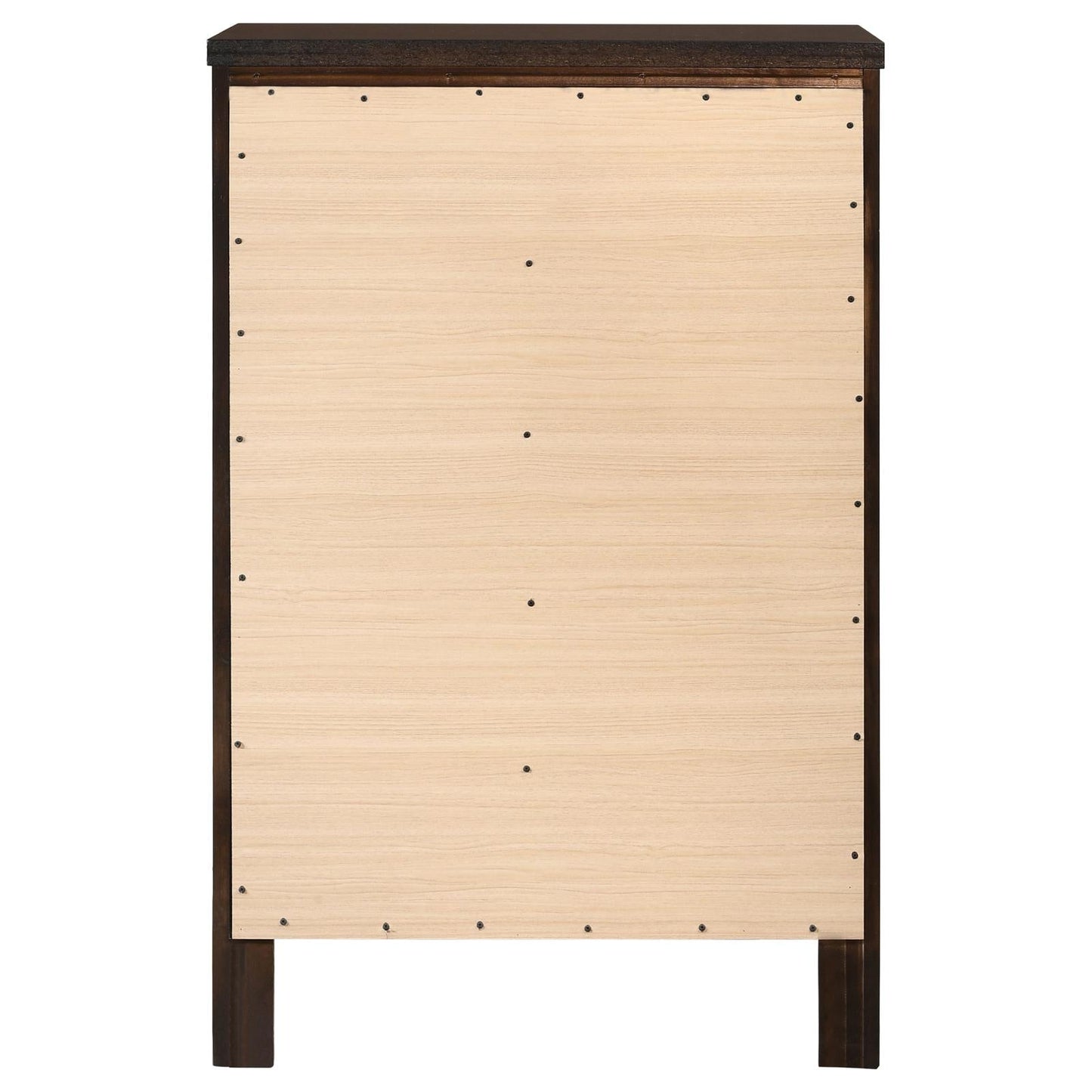 Carlton Cappuccino 5-Drawer Rectangular Chest - 202095 - Luna Furniture - Dallas Store