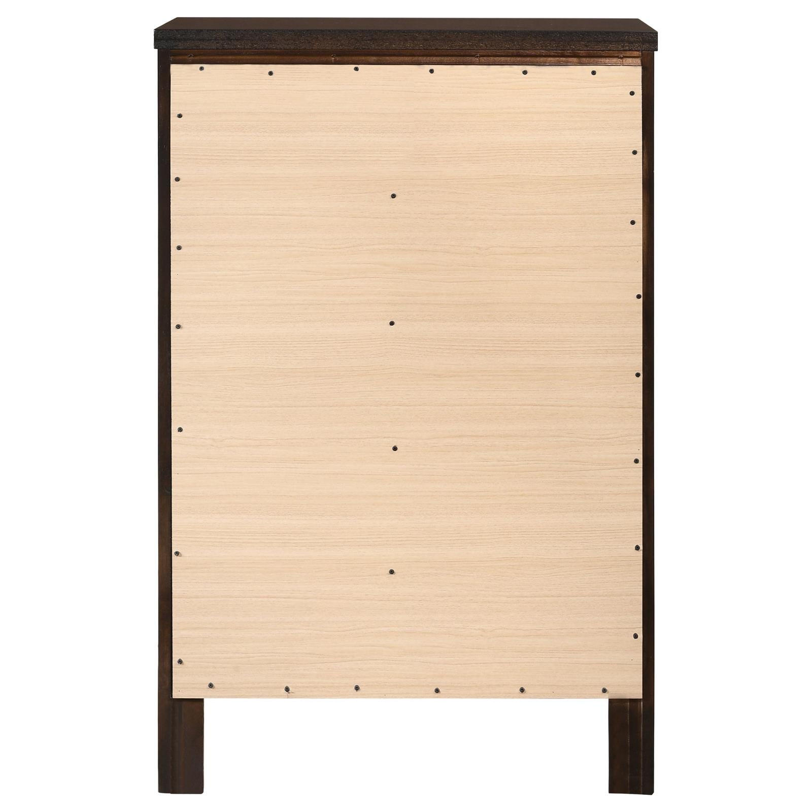 Carlton Cappuccino 5-Drawer Rectangular Chest - 202095 - Luna Furniture - Dallas Store