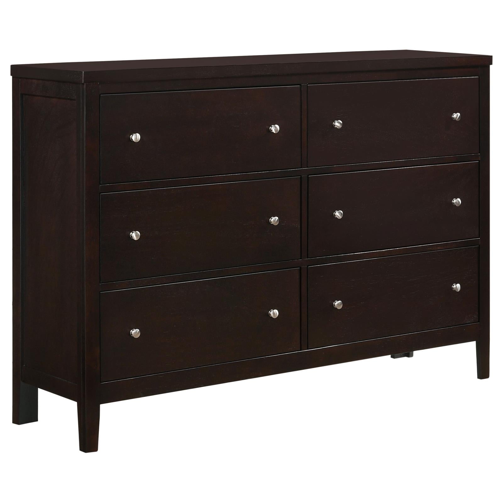 Carlton Cappuccino 6-Drawer Rectangular Dresser - 202093 - Luna Furniture - Dallas Store