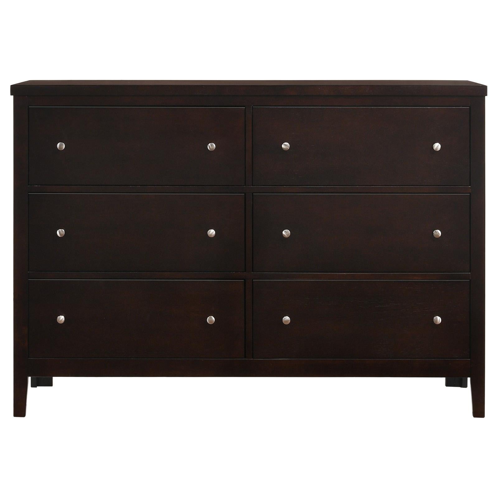 Carlton Cappuccino 6-Drawer Rectangular Dresser - 202093 - Luna Furniture - Dallas Store