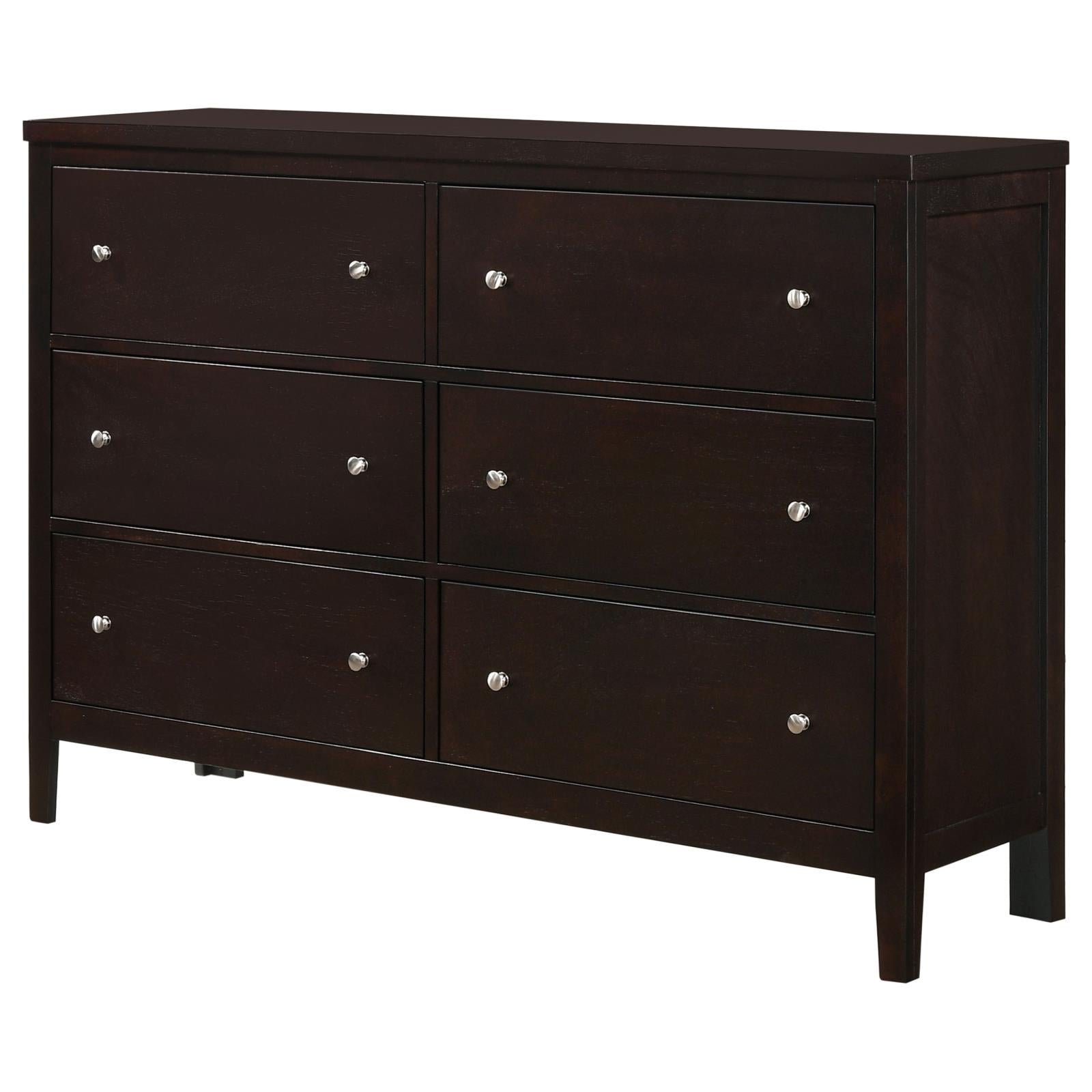 Carlton Cappuccino 6-Drawer Rectangular Dresser - 202093 - Luna Furniture - Dallas Store