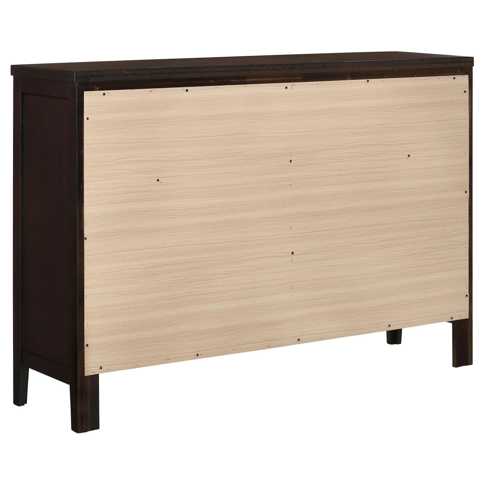 Carlton Cappuccino 6-Drawer Rectangular Dresser - 202093 - Luna Furniture - Dallas Store
