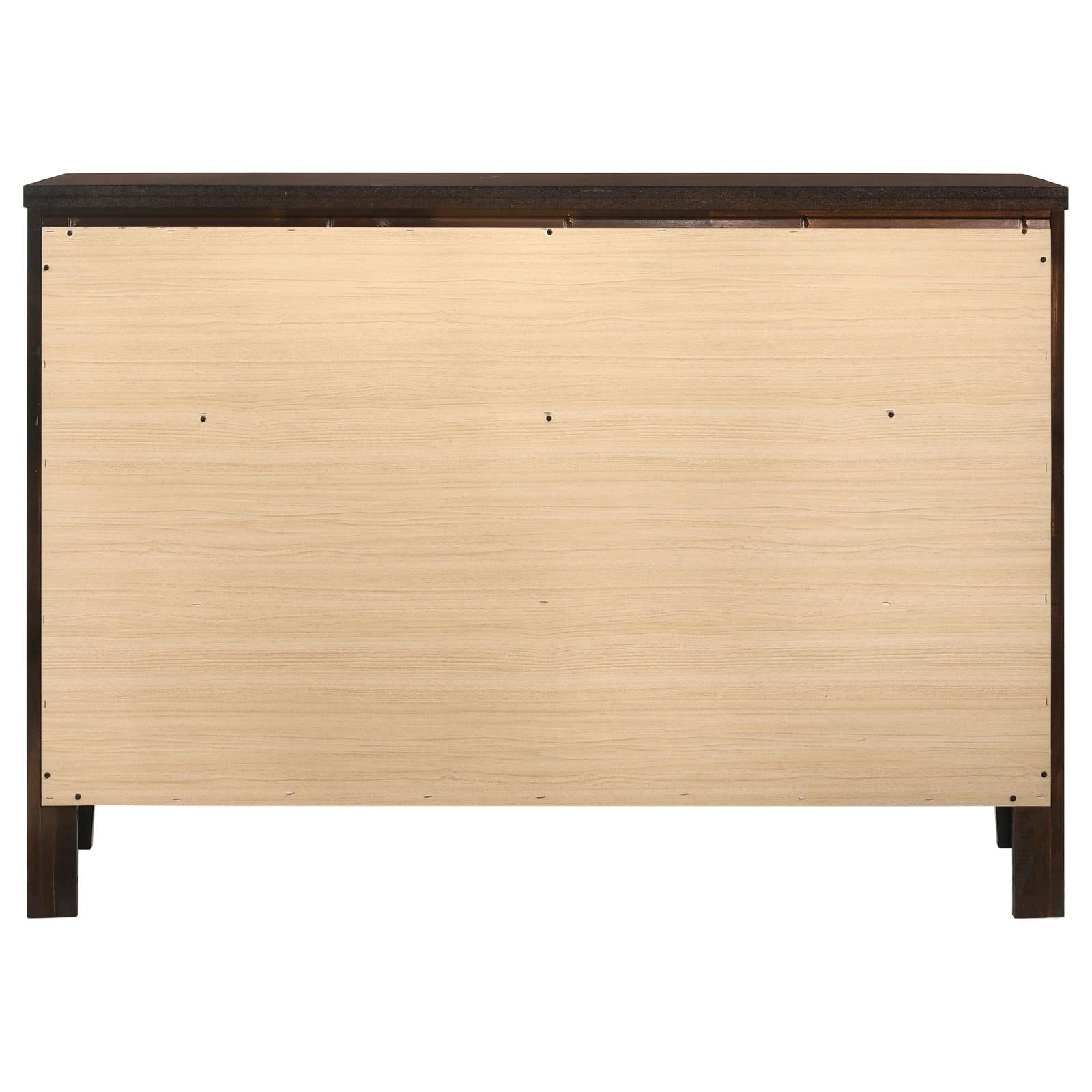 Carlton Cappuccino 6-Drawer Rectangular Dresser - 202093 - Luna Furniture - Dallas Store