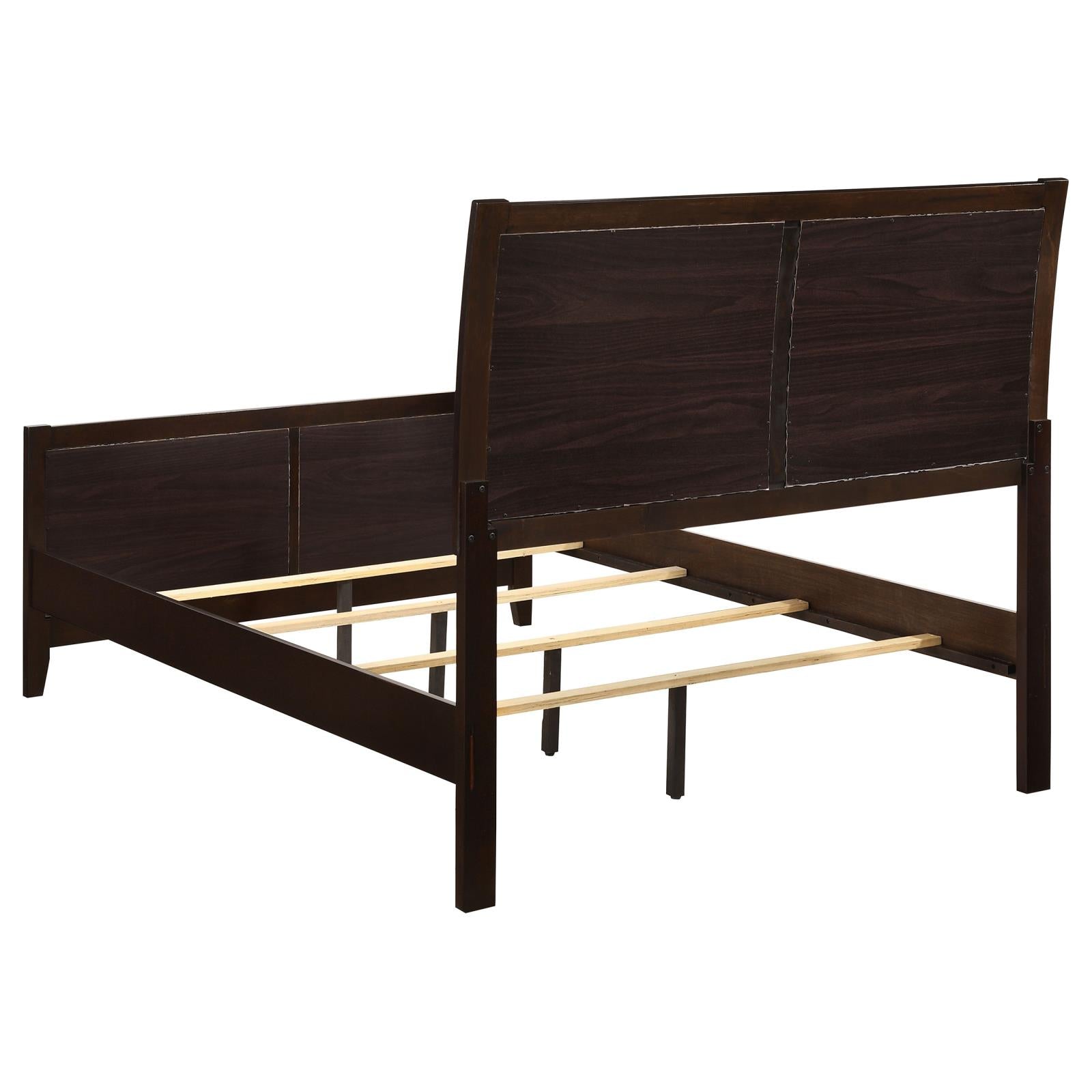 Carlton Full Upholstered Panel Bed Cappuccino/Black - 202091F - Luna Furniture - Dallas Store