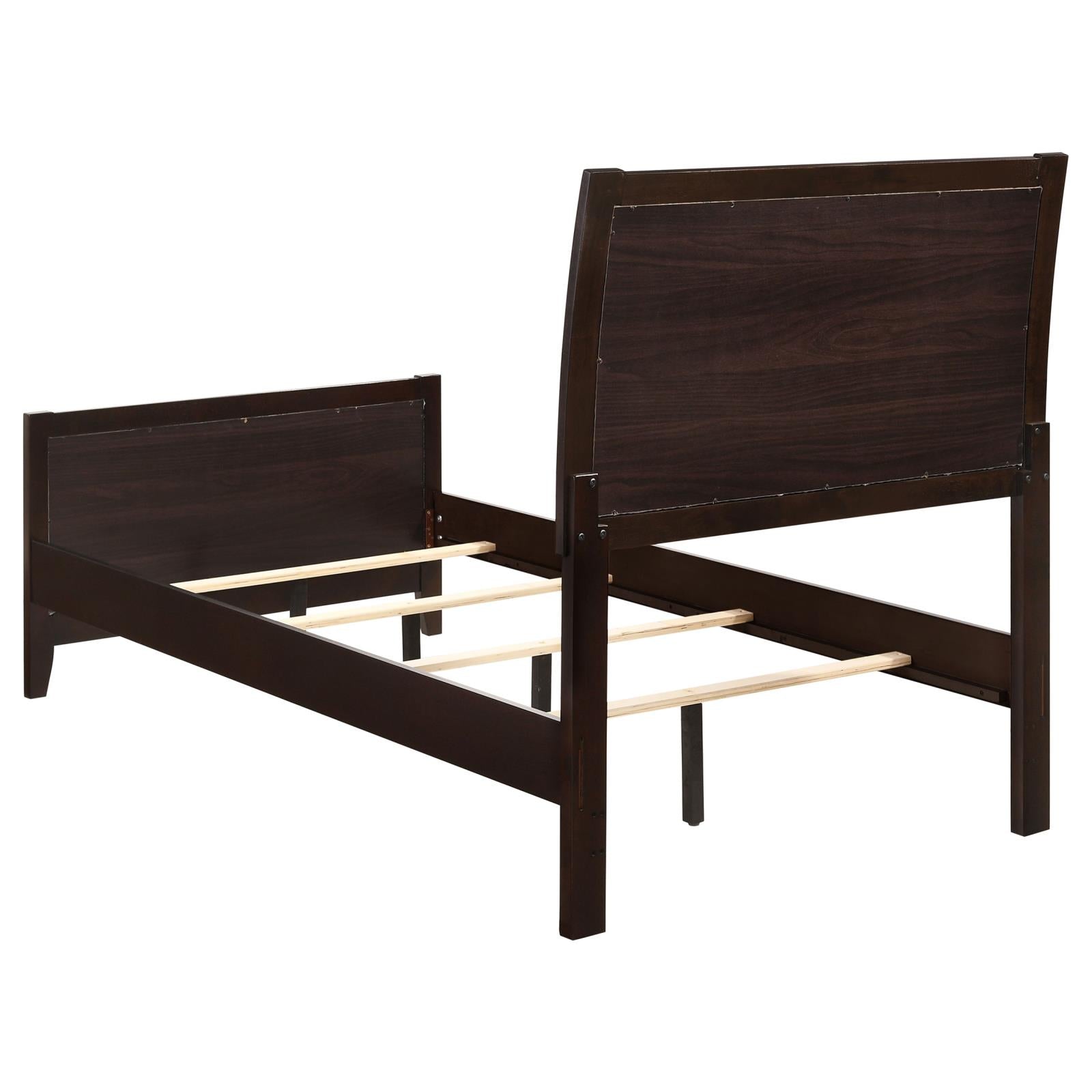 Carlton Twin Upholstered Panel Bed Cappuccino/Black - 202091T - Luna Furniture - Dallas Store