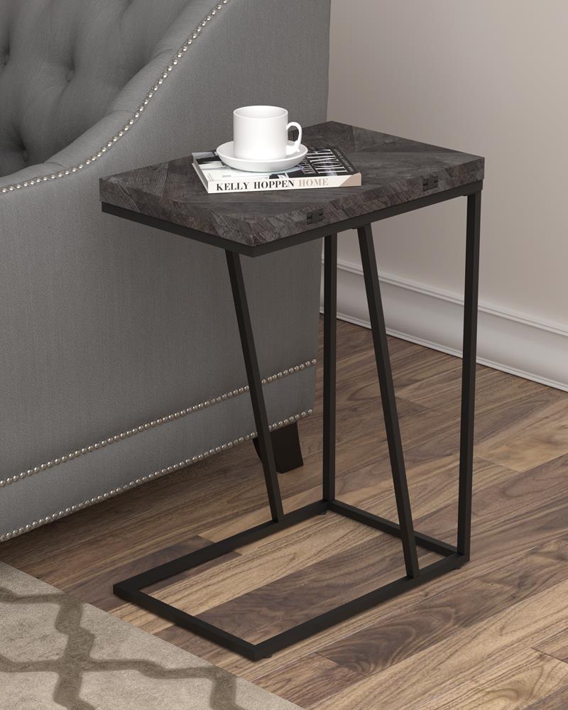 Carly Gray Expandable Chevron Rectangular Accent Table - 931156 - Luna Furniture - Dallas Store