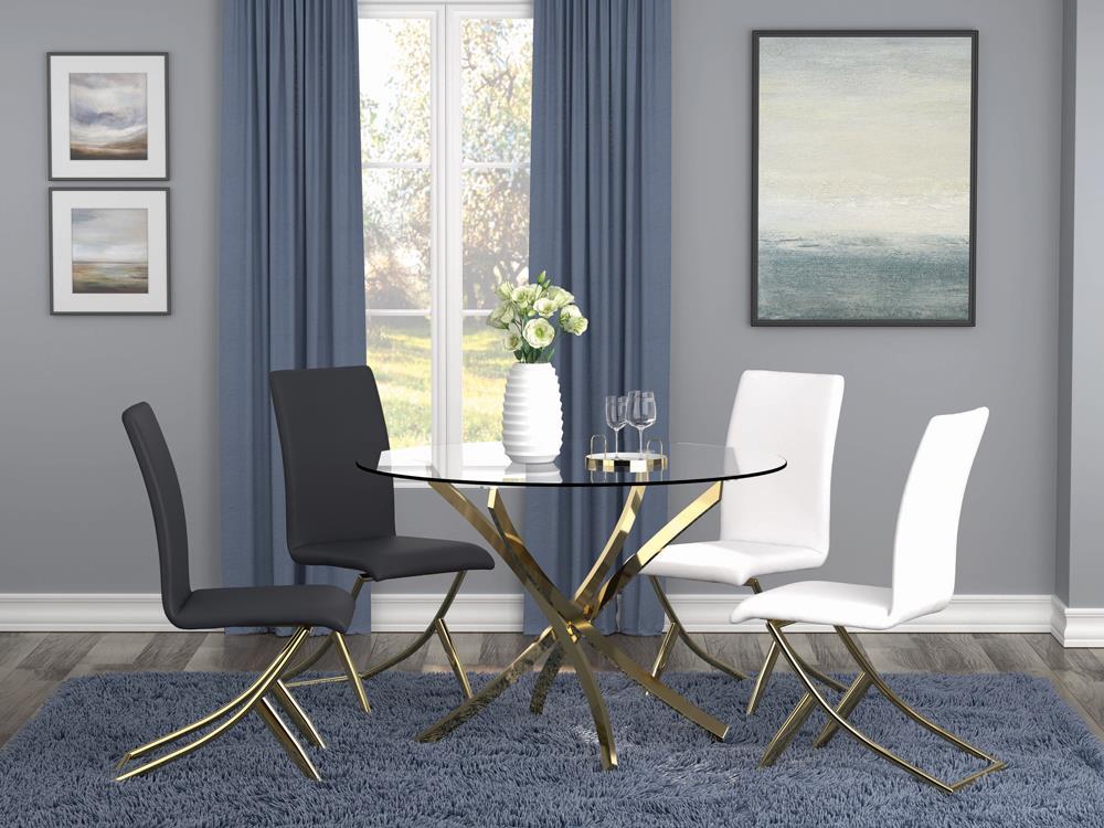 Carmelia Black Upholstered Side Chairs, Set of 4 - 105172 - Luna Furniture - Dallas Store