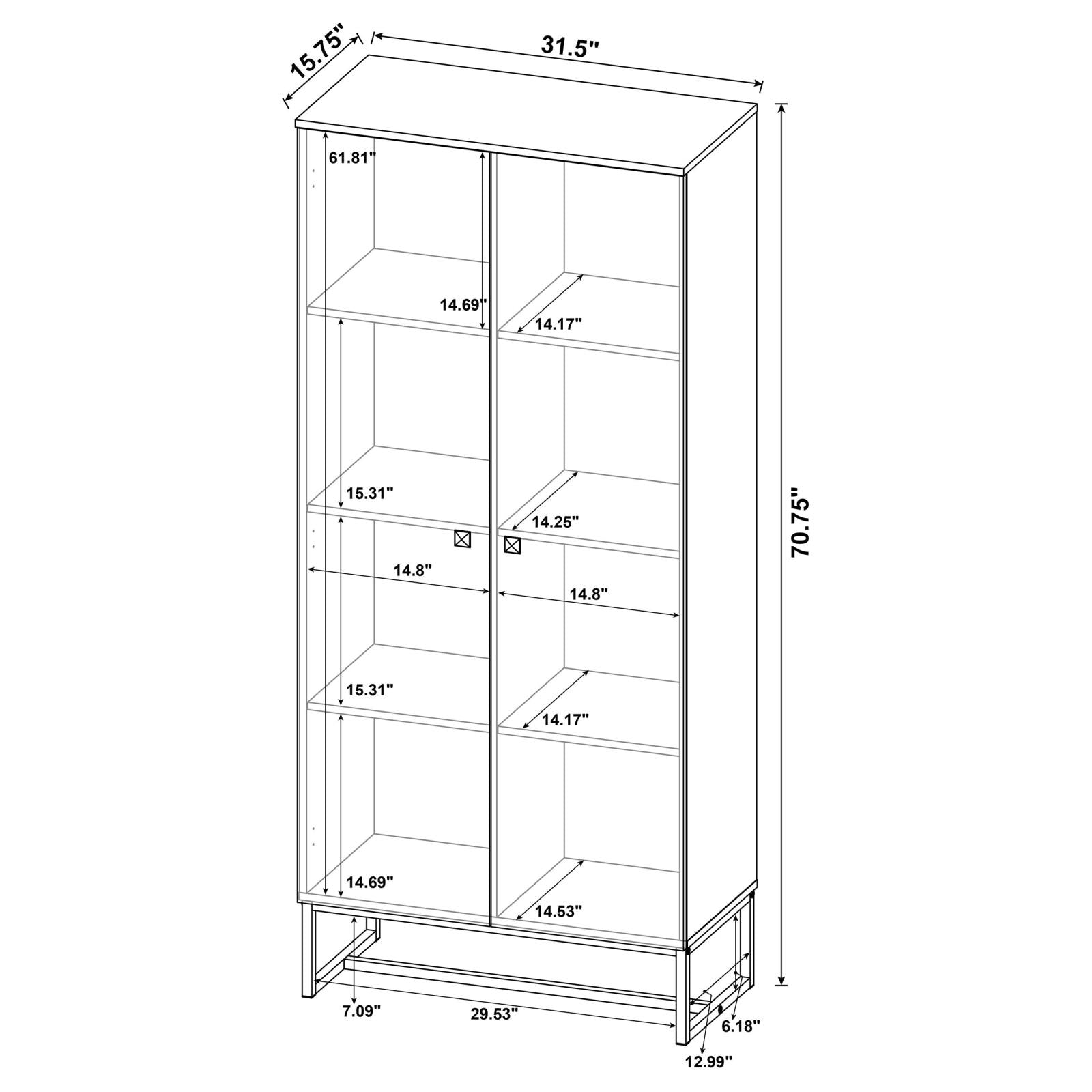 Carolyn Rustic Oak/Gunmetal 2-Door Accent Cabinet - 959640 - Luna Furniture - Dallas Store