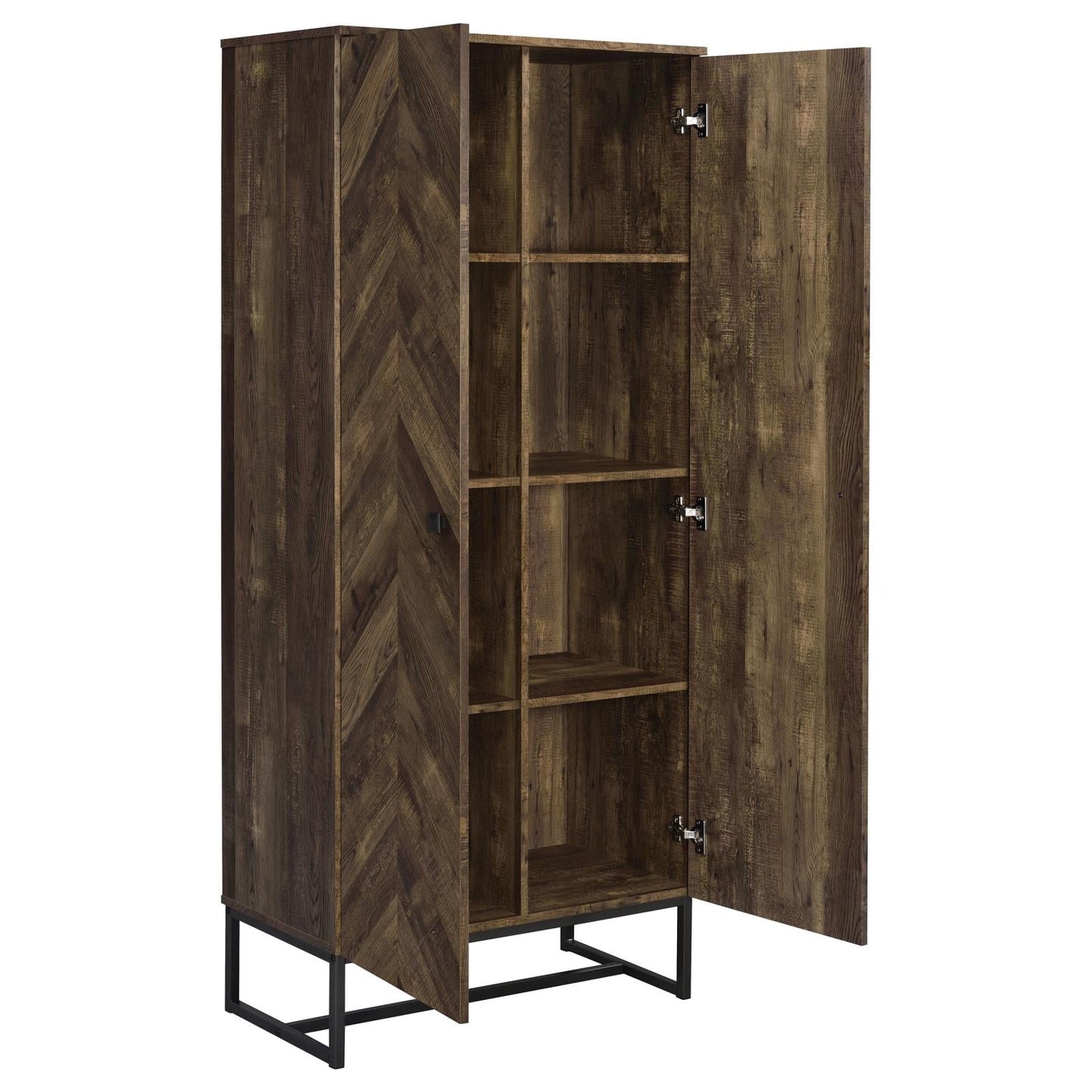 Carolyn Rustic Oak/Gunmetal 2-Door Accent Cabinet - 959640 - Luna Furniture - Dallas Store