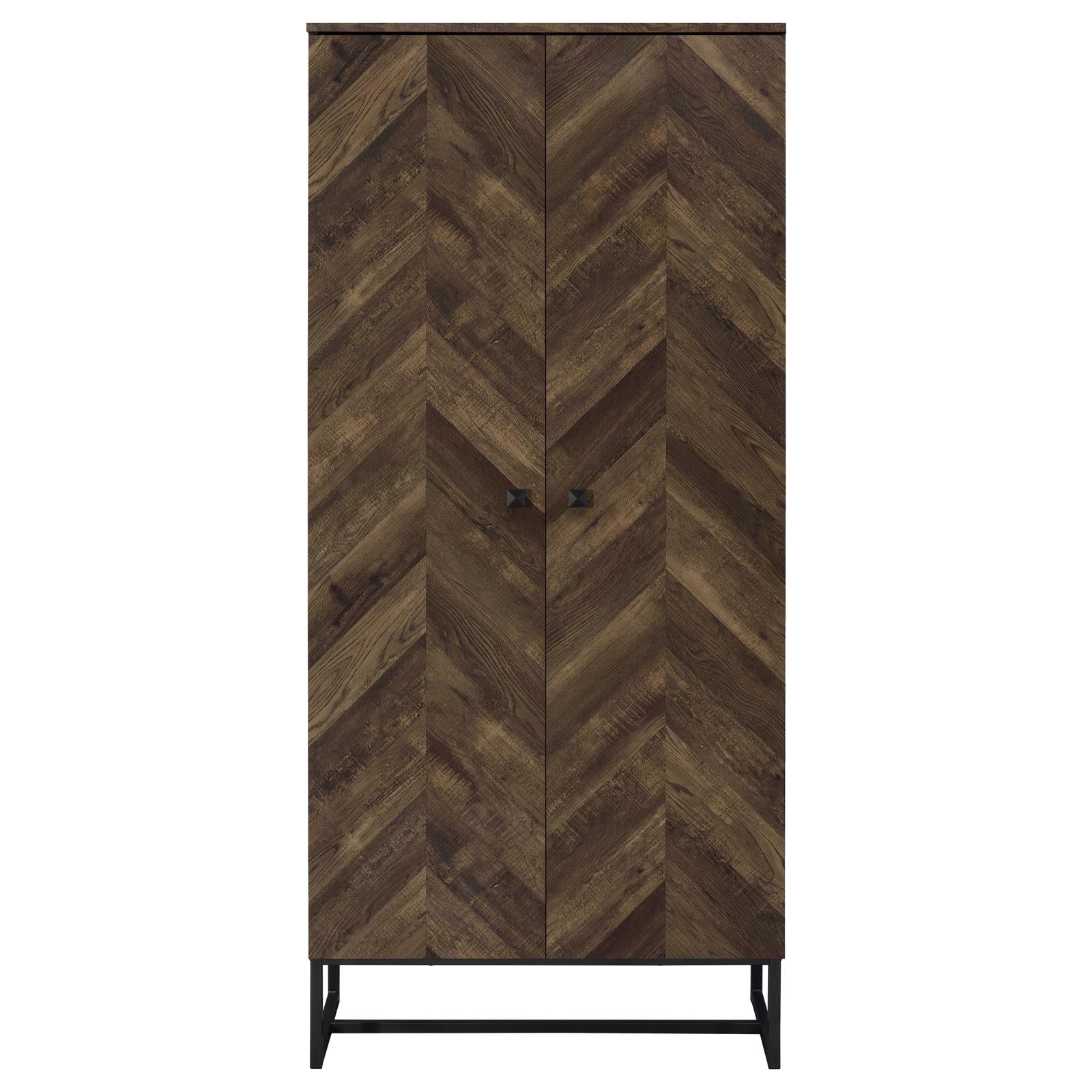 Carolyn Rustic Oak/Gunmetal 2-Door Accent Cabinet - 959640 - Luna Furniture - Dallas Store