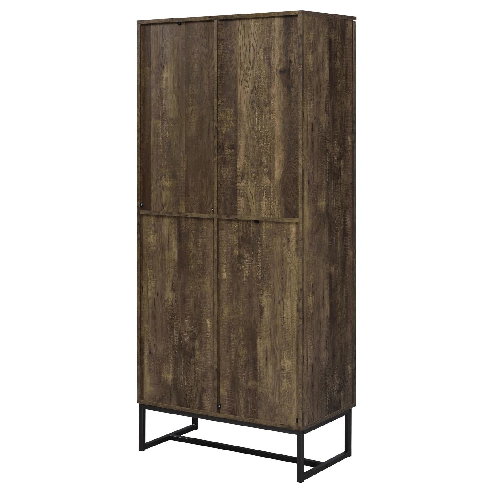 Carolyn Rustic Oak/Gunmetal 2-Door Accent Cabinet - 959640 - Luna Furniture - Dallas Store