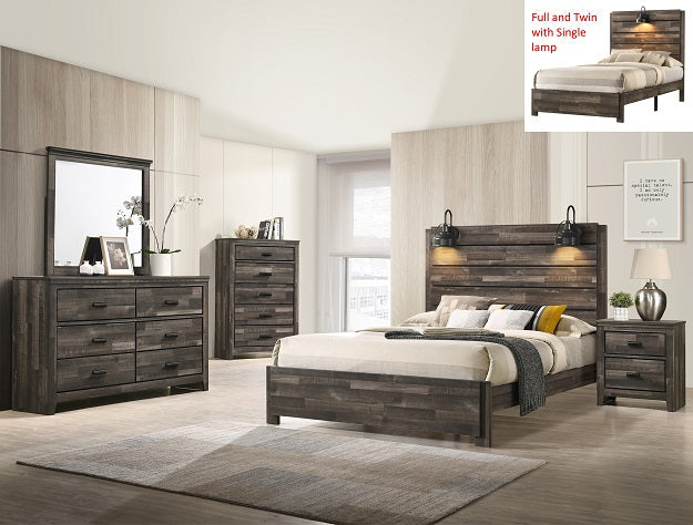 Carter Brown Platform Youth Bedroom Set - SET | B6800-F-BED | B6800-1 | B6800-2 - Luna Furniture - Dallas Store
