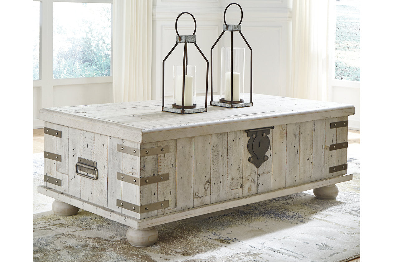 Carynhurst White Wash Gray Coffee Table with Lift Top - T757-9 - Luna Furniture - Dallas Store