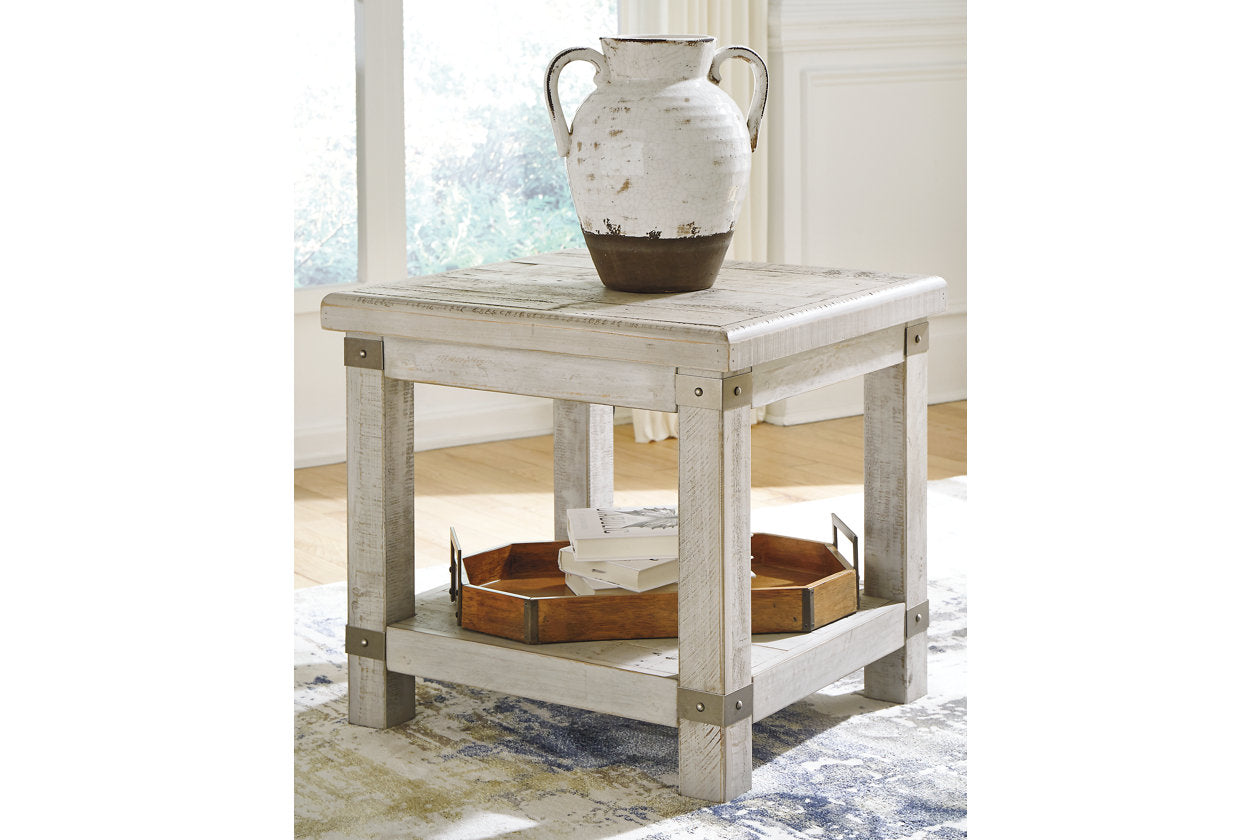 Carynhurst White Wash Gray End Table - T757-3 - Luna Furniture - Dallas Store