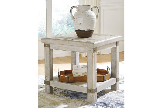Carynhurst White Wash Gray End Table - T757-3 - Luna Furniture - Dallas Store