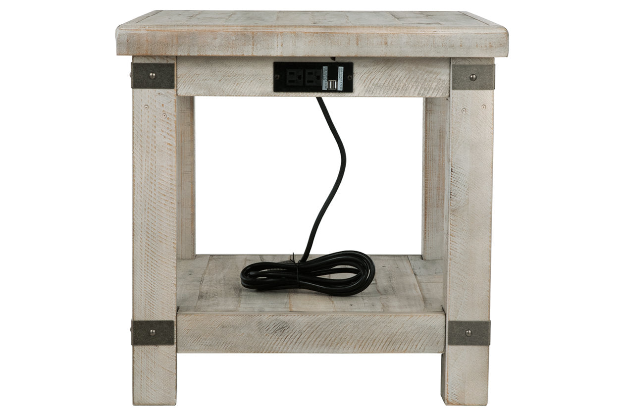 Carynhurst White Wash Gray End Table - T757-3 - Luna Furniture - Dallas Store
