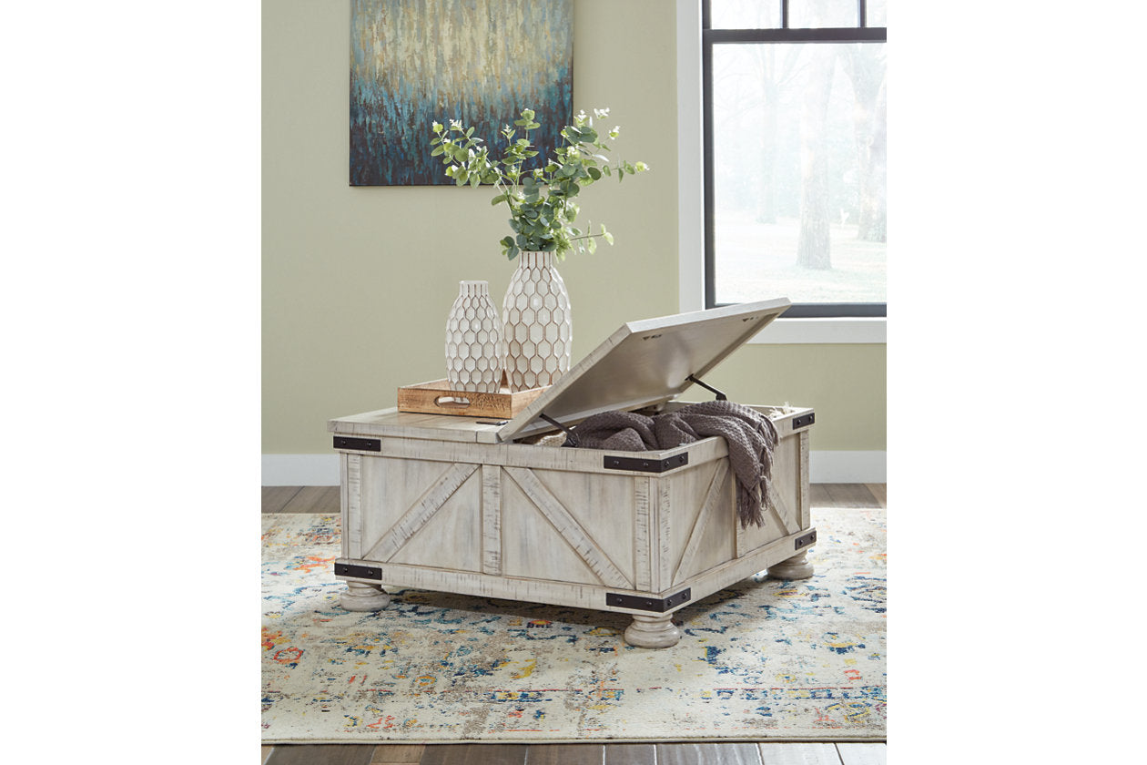 Carynhurst Whitewash Coffee Table - T929-20 - Luna Furniture - Dallas Store