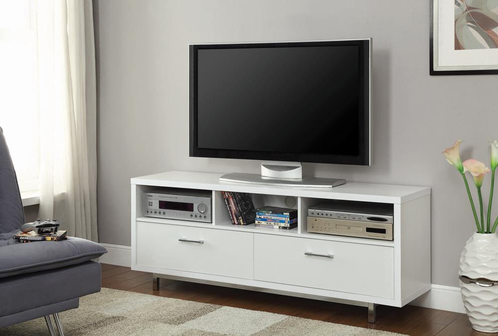 Casey 2-Drawer Rectangular TV Console White - 701972 - Luna Furniture - Dallas Store