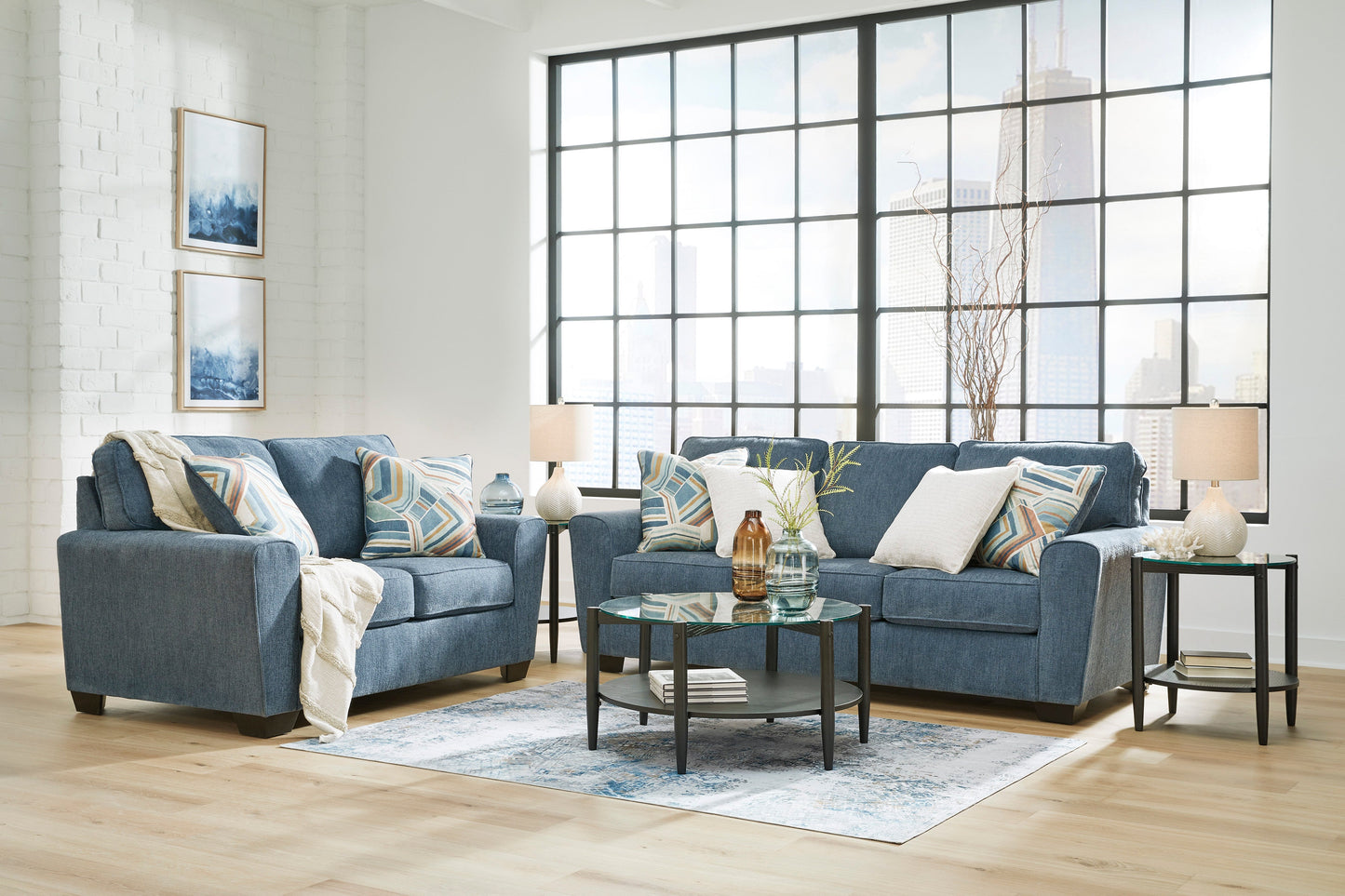 Cashton Blue Living Room Set - SET | 4060538 | 4060535 - Luna Furniture - Dallas Store