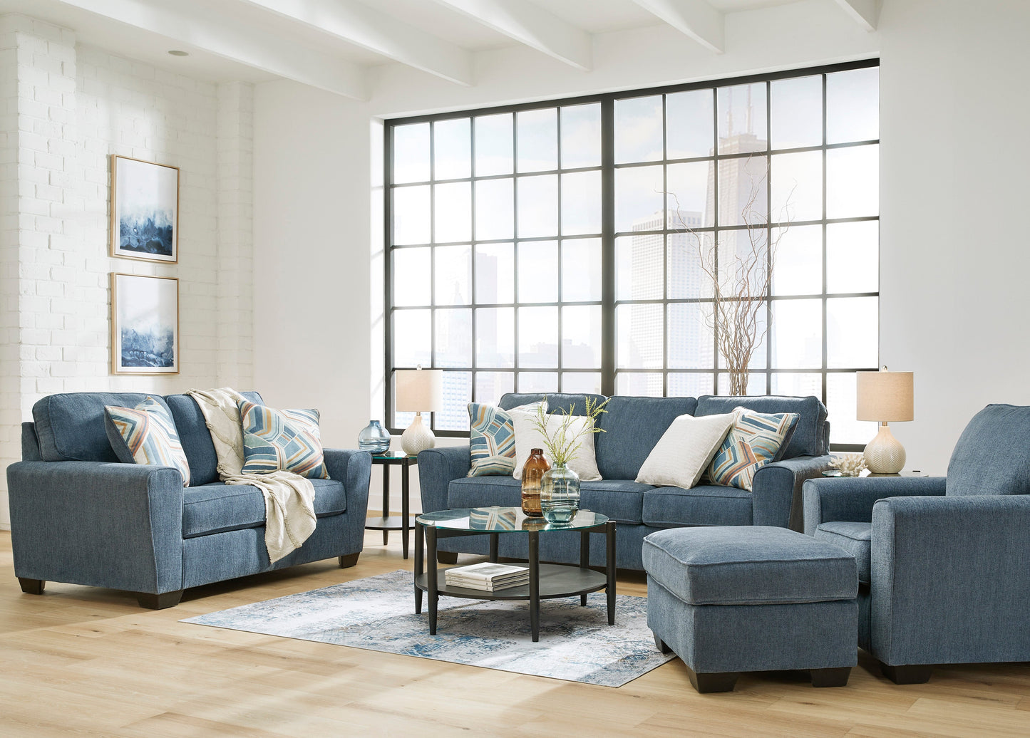 Cashton Blue Living Room Set - SET | 4060538 | 4060535 - Luna Furniture - Dallas Store