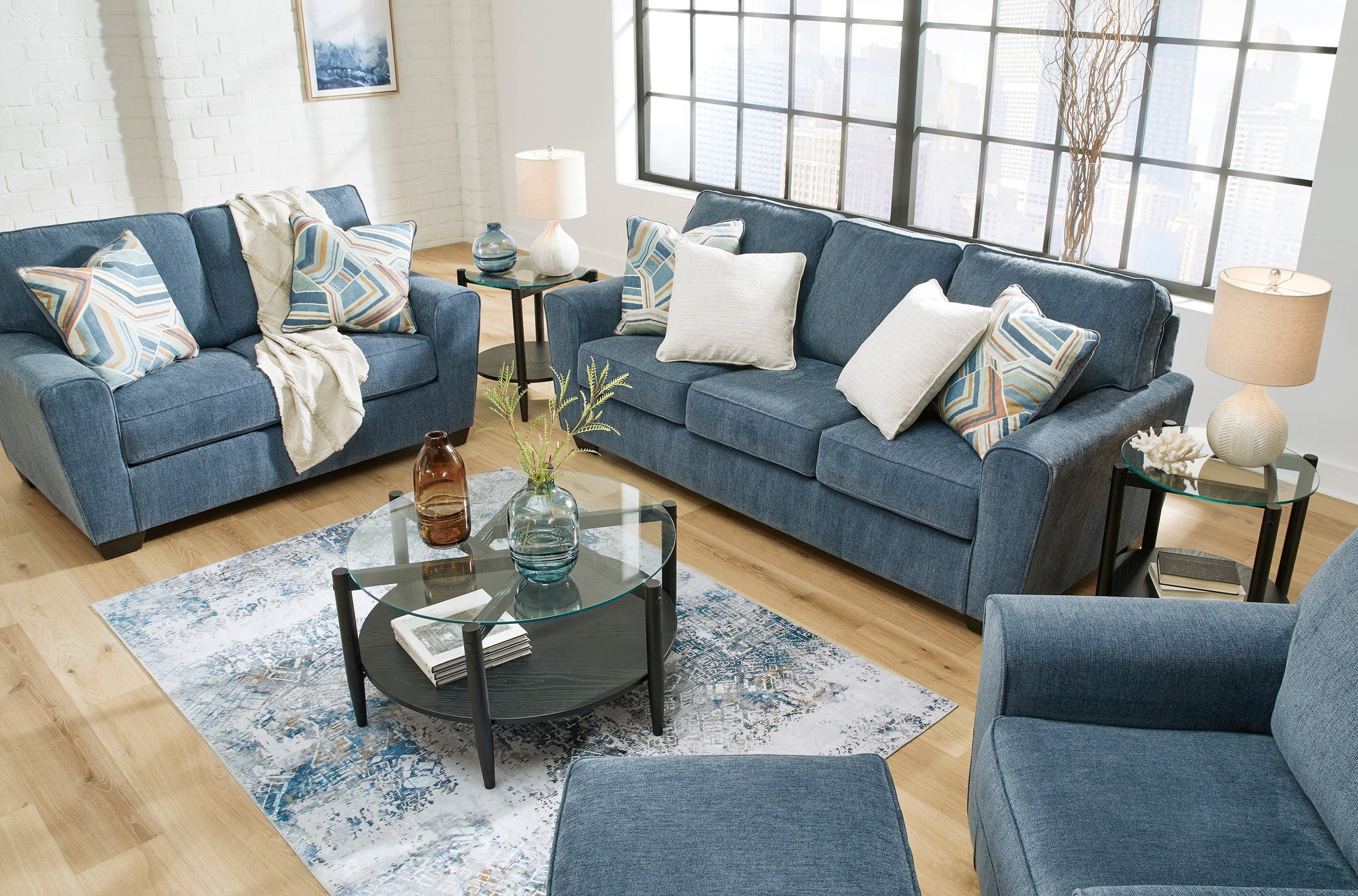 Cashton Blue Living Room Set - SET | 4060538 | 4060535 - Luna Furniture - Dallas Store