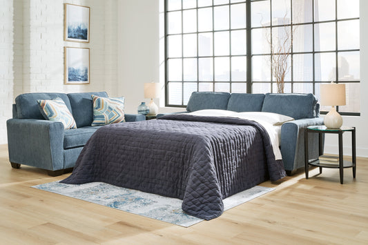 Cashton Blue Queen Sofa Sleeper - 4060539 - Luna Furniture - Dallas Store