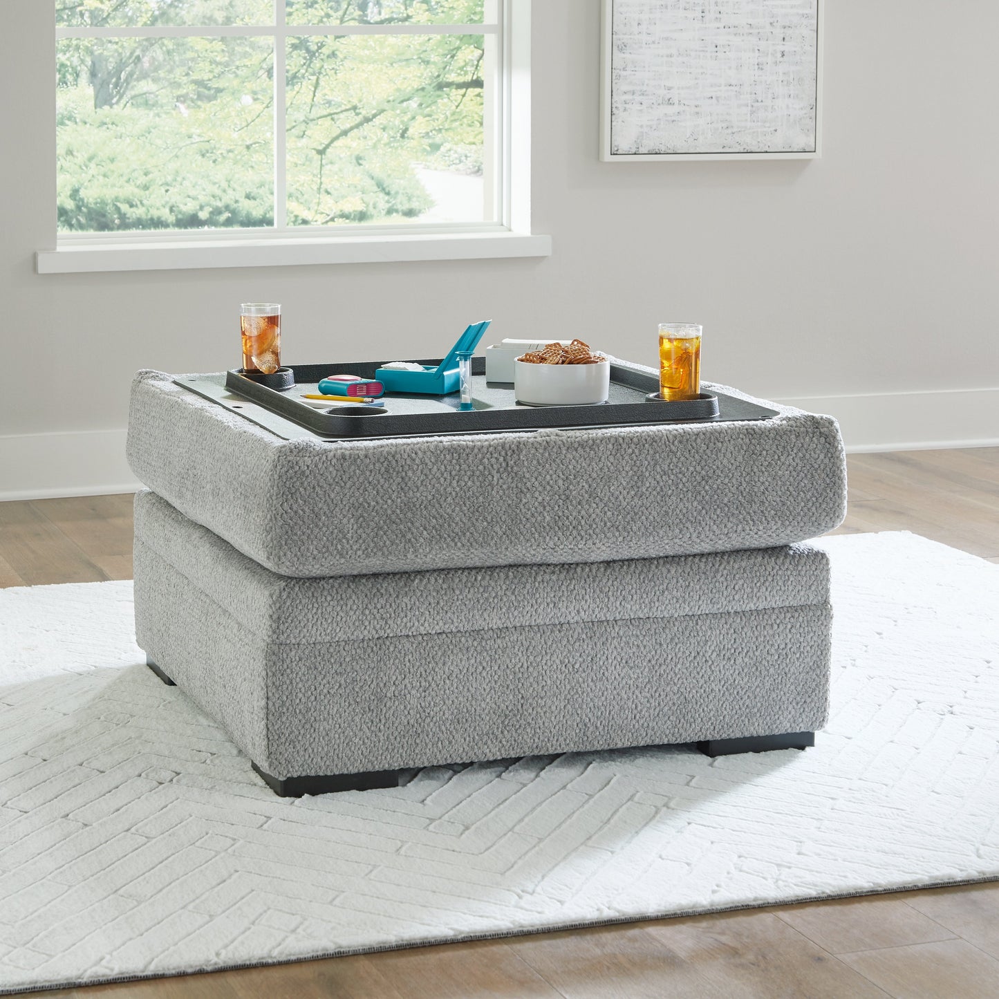 Casselbury Cement Ottoman With Storage - 5290611 - Luna Furniture - Dallas Store