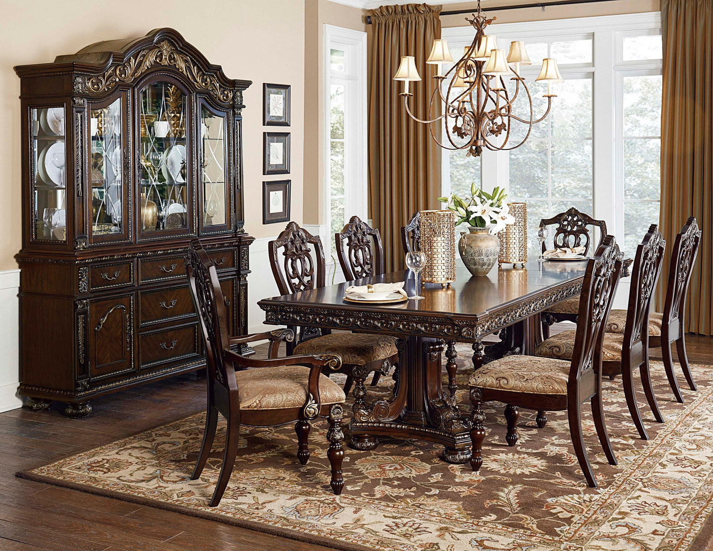 Catalonia Cherry Dining Arm Chair, Set of 2 - 1824A - Luna Furniture - Dallas Store