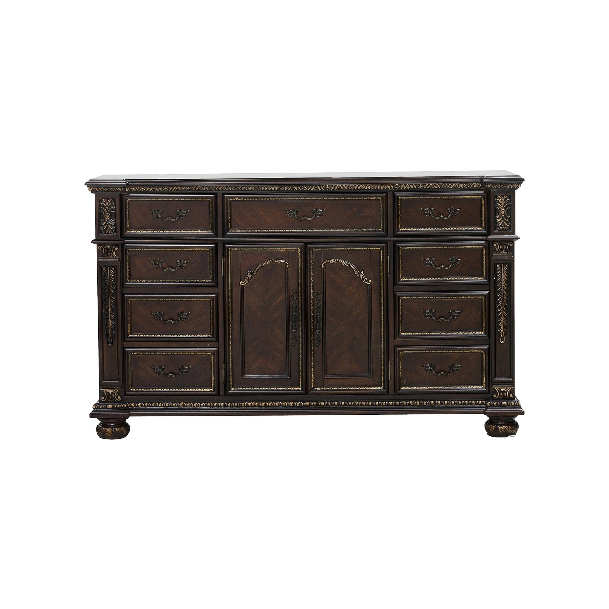 Catalonia Cherry Poster Bedroom Set - SET | 1824K-1 | 1824K-2 | 1824-3 | 1824-1P | 1824-2P | 1824-5 | 1824-6 | 1824-4 | 1824-9 - Luna Furniture - Dallas Store