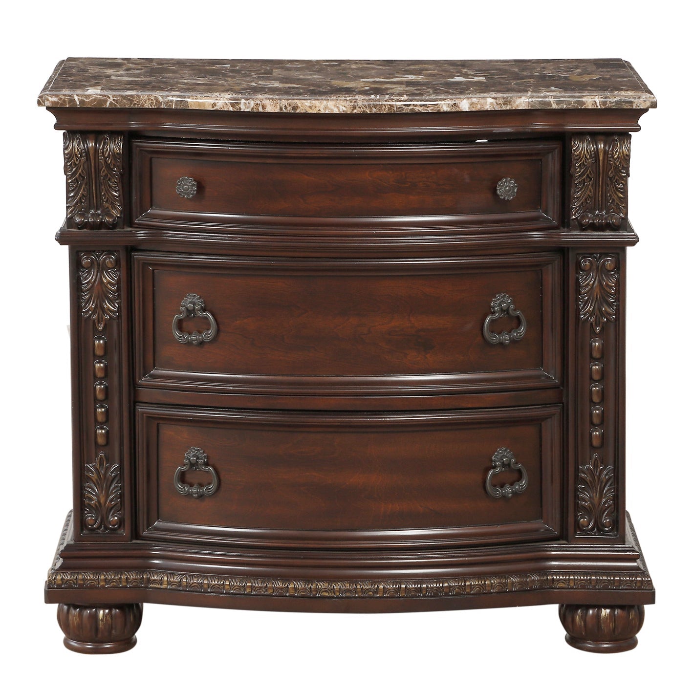 Cavalier Dark Cherry Nightstand - 1757-4 - Luna Furniture - Dallas Store