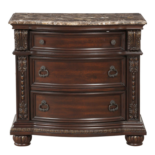Cavalier Dark Cherry Nightstand - 1757-4 - Luna Furniture - Dallas Store