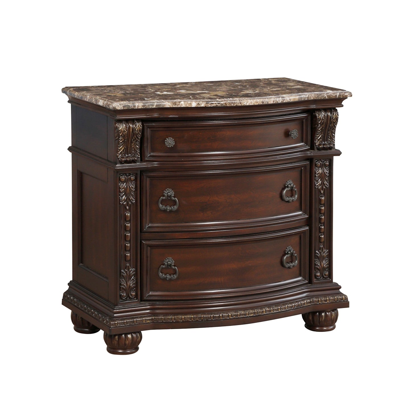 Cavalier Dark Cherry Nightstand - 1757-4 - Luna Furniture - Dallas Store