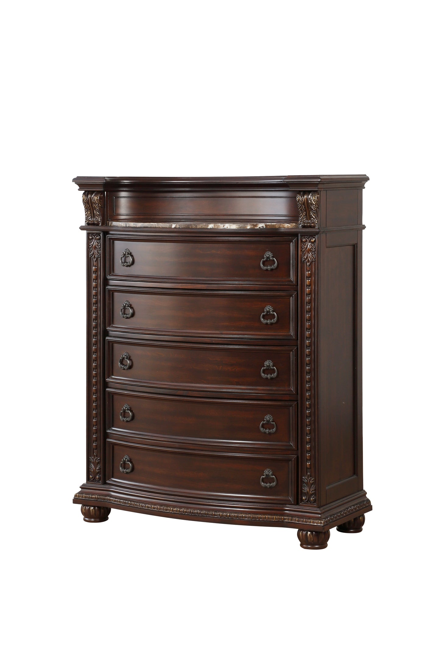 Cavalier Dark Cherry Upholstered Sleigh Bedroom Set - SET | 1757-1 | 1757-2 | 1757-3 | 1757-1P | 1757-4 | 1757-9 - Luna Furniture - Dallas Store