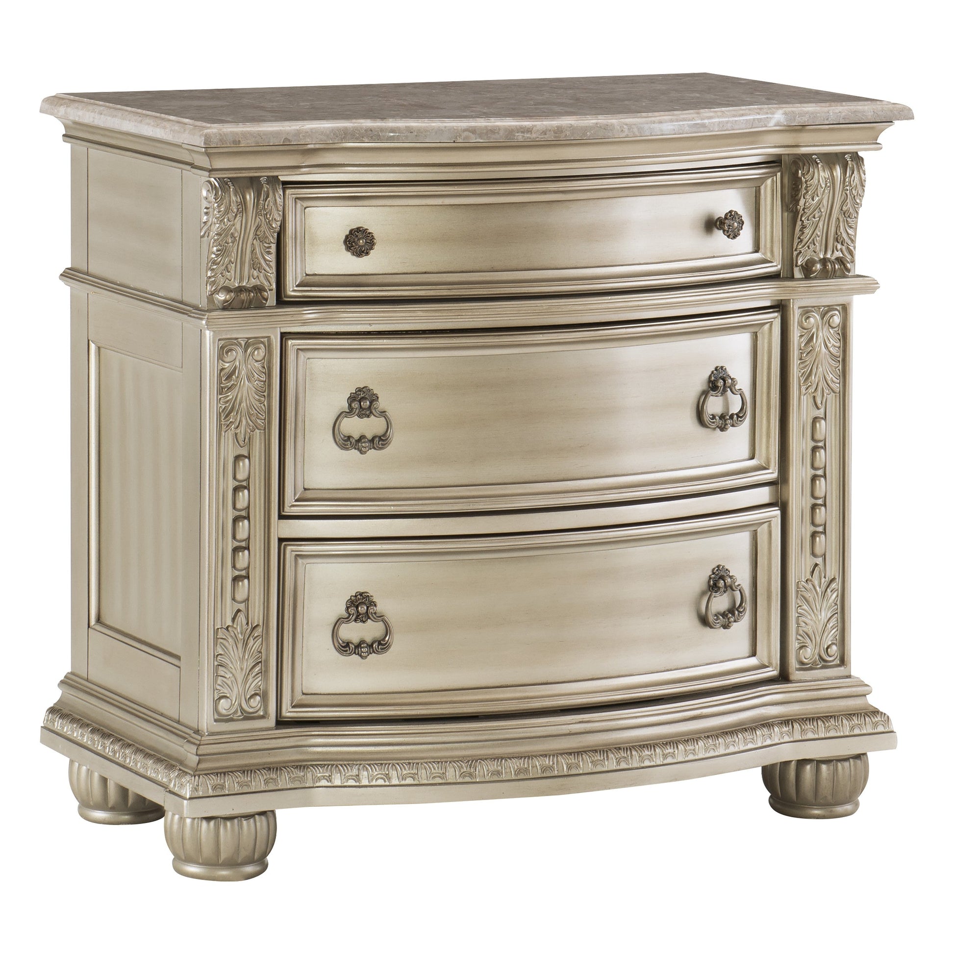 Cavalier Silver Nightstand - 1757SV-4 - Luna Furniture - Dallas Store