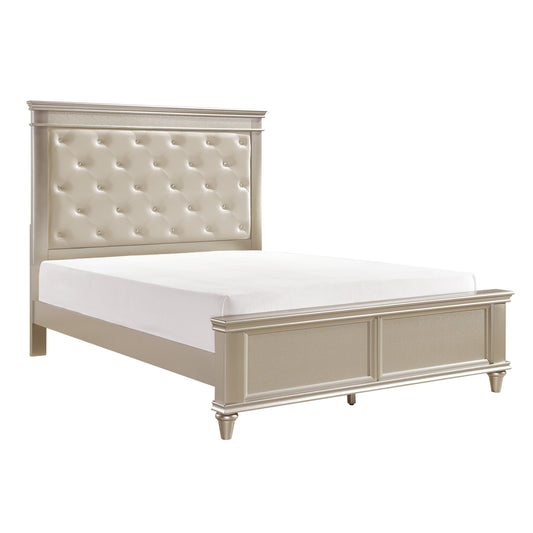 Celandine Silver Queen Upholstered Panel Bed - SET | 1928-1 | 1928-2 | 1928-3 - Luna Furniture - Dallas Store
