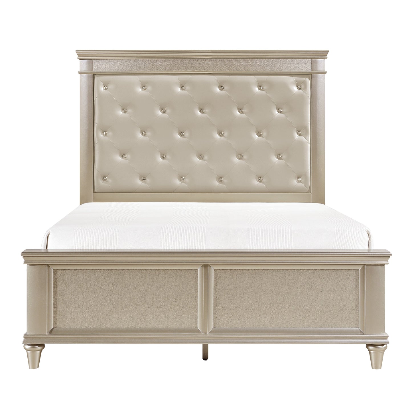 Celandine Silver Queen Upholstered Panel Bed - SET | 1928-1 | 1928-2 | 1928-3 - Luna Furniture - Dallas Store