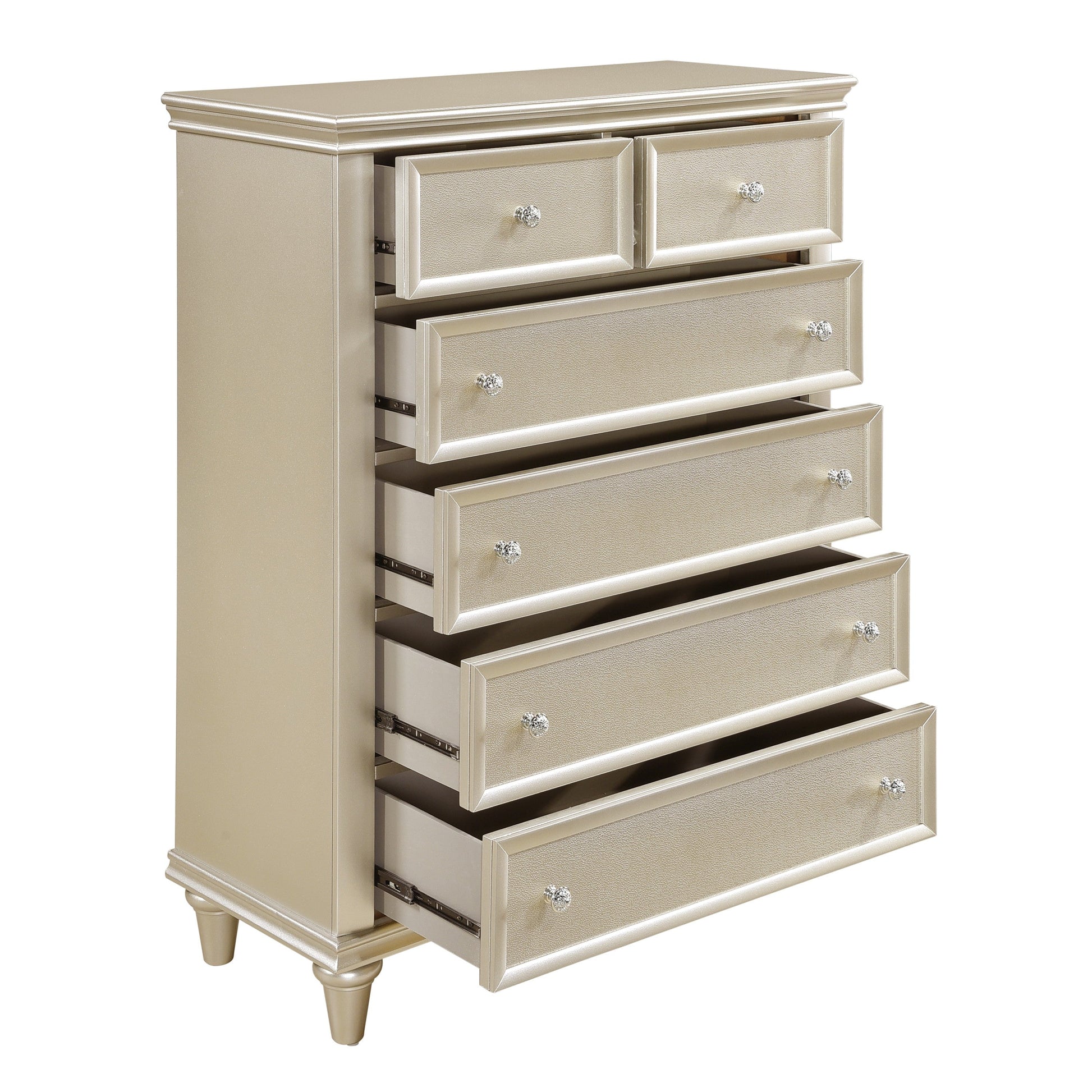 Celandine Silver Upholstered Panel Bedroom Set - SET | 1928-3 | 1928-5 | 1928-6 | 1928-4 | 1928-9 | 1928K-1 | 1928K-2 - Luna Furniture - Dallas Store