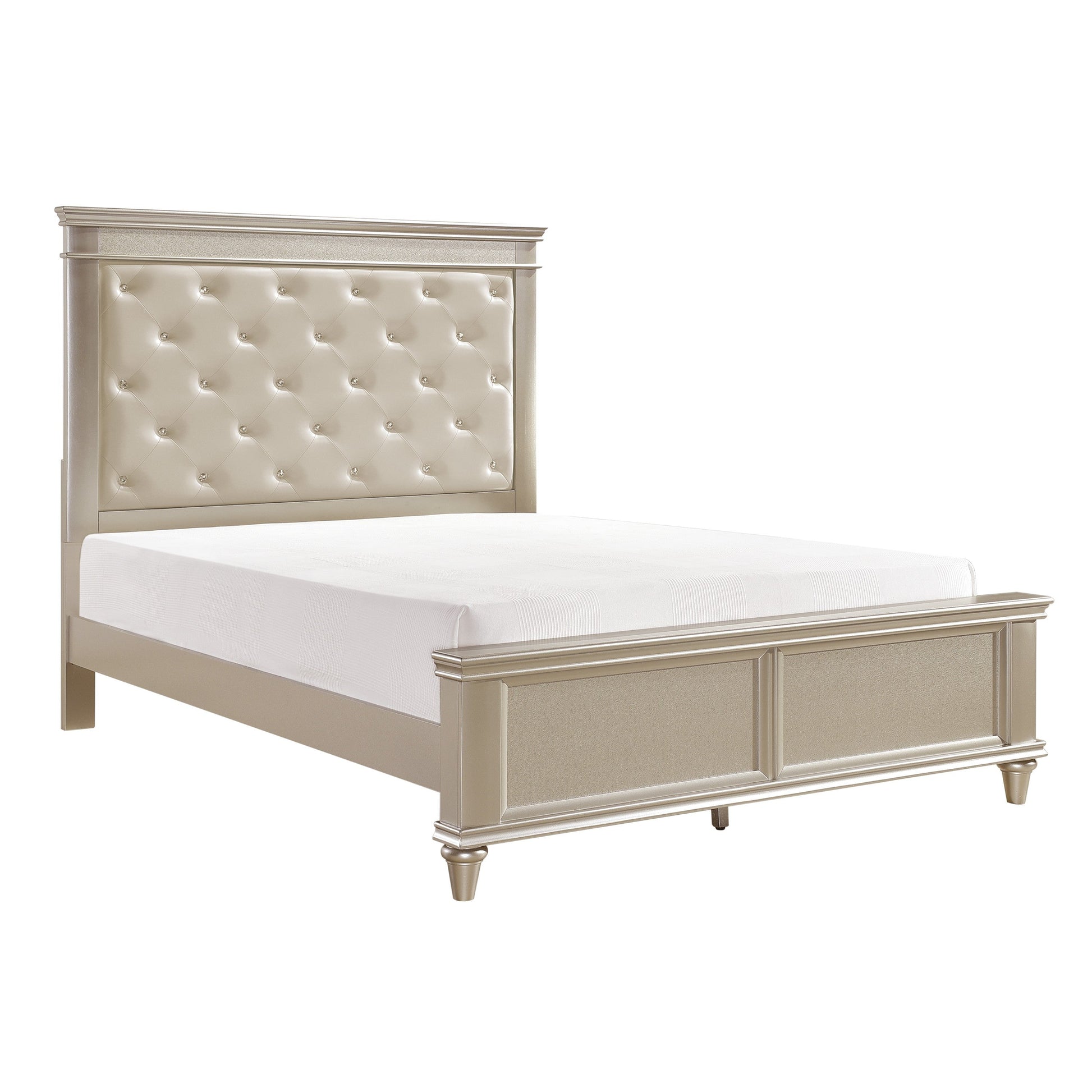 Celandine Silver Upholstered Panel Bedroom Set - SET | 1928-3 | 1928-5 | 1928-6 | 1928-4 | 1928-9 | 1928K-1 | 1928K-2 - Luna Furniture - Dallas Store