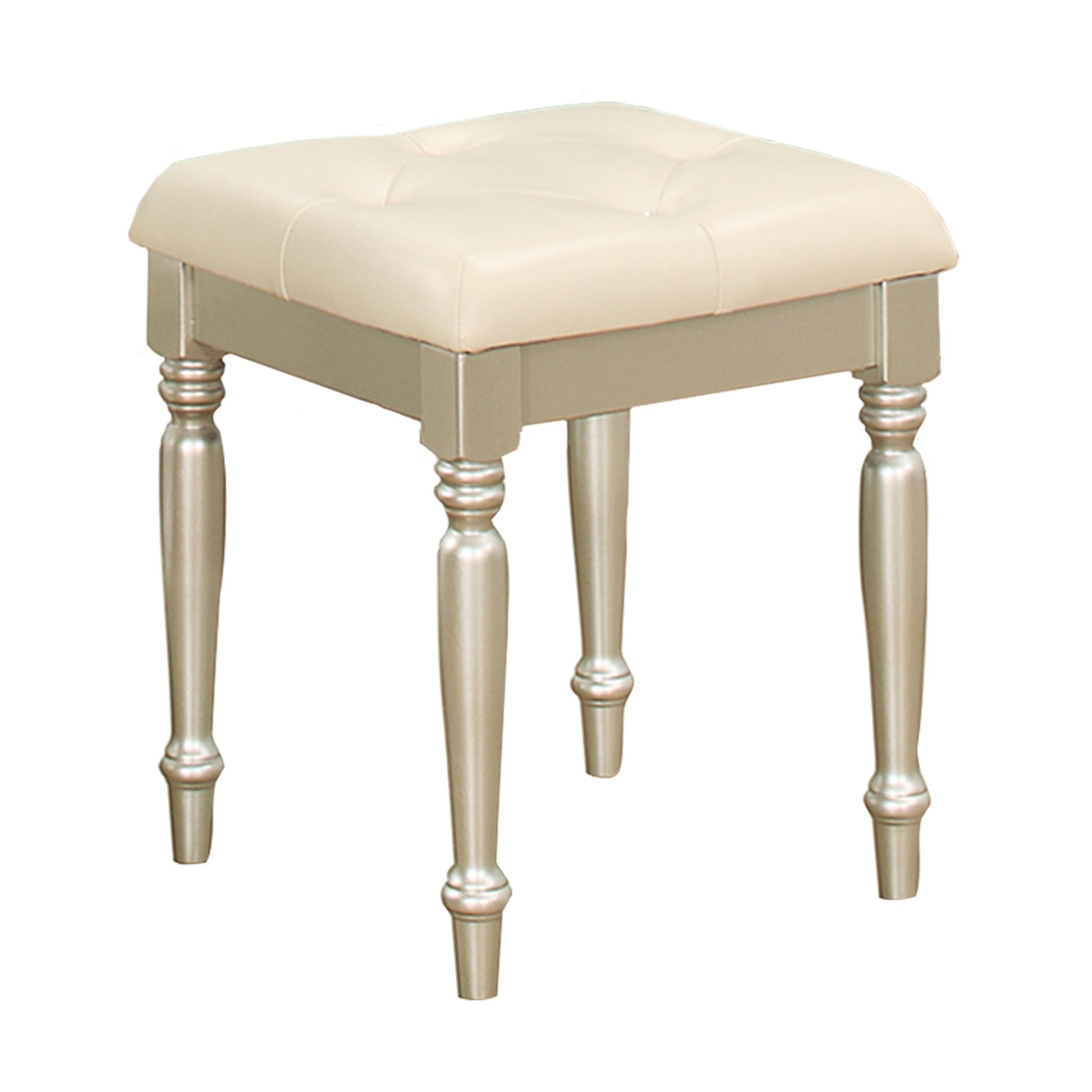 Celandine Silver Vanity Stool - 1928-14 - Luna Furniture - Dallas Store