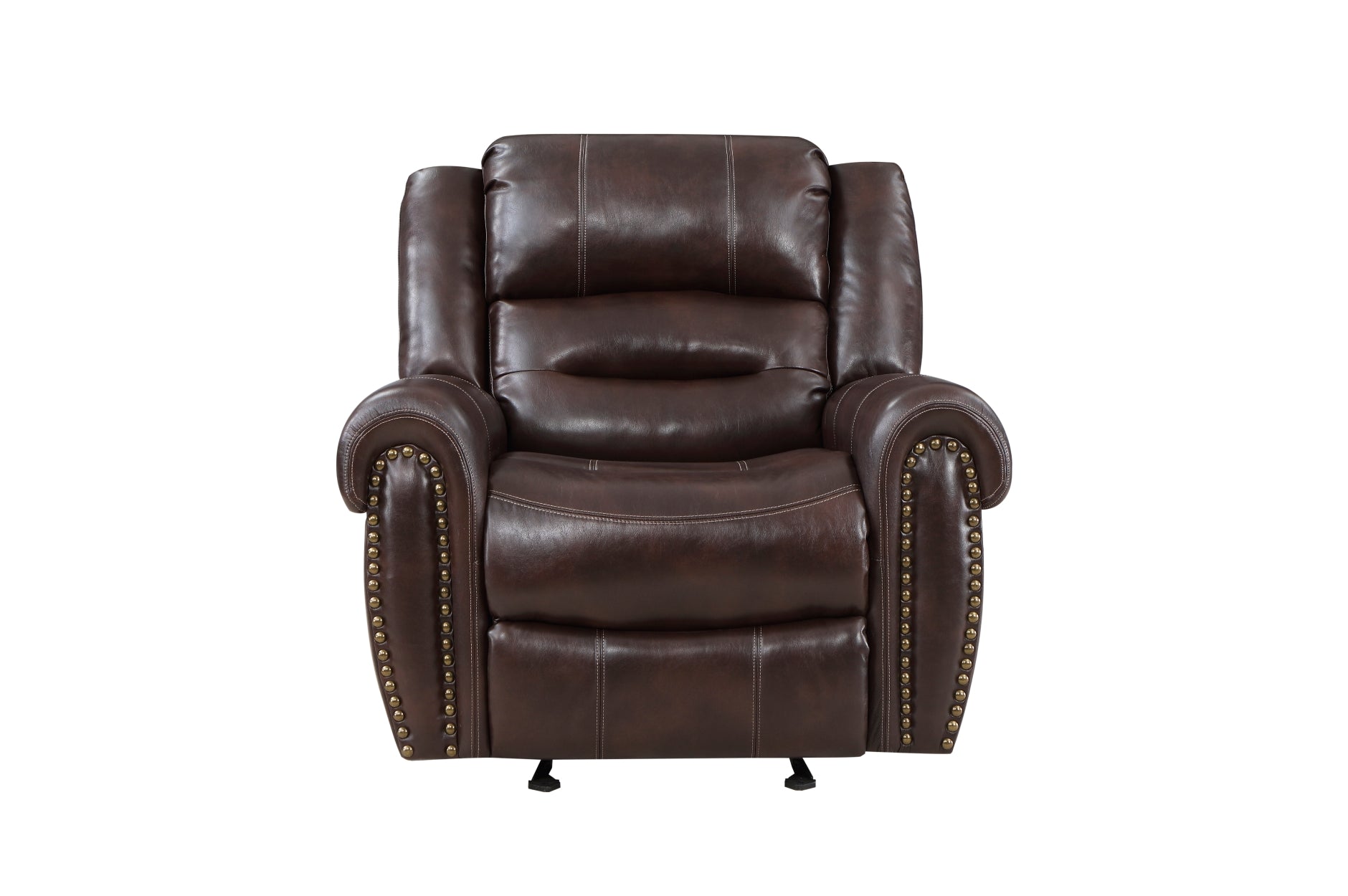Center Hill Brown Bonded Leather Reclining Living Room Set - SET | 9668NBR-3 | 9668NBR-2 | 9668NBR-1 - Luna Furniture - Dallas Store