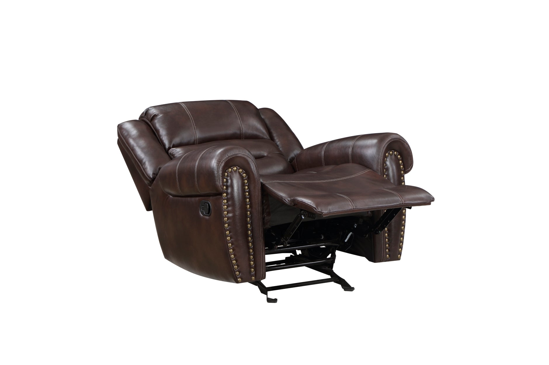 Center Hill Brown Bonded Leather Reclining Living Room Set - SET | 9668NBR-3 | 9668NBR-2 | 9668NBR-1 - Luna Furniture - Dallas Store